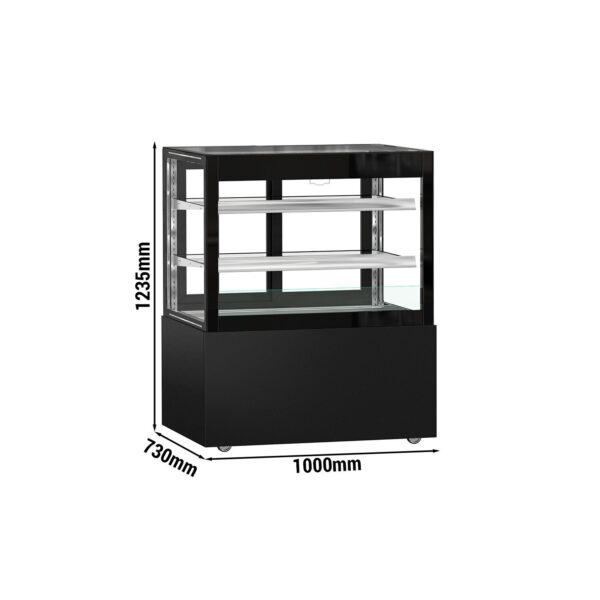 Predajná vitrína - MADRID Samoobsluha - 1000mm - dvojsklo - s 2 policami - čierna matná - Image 7