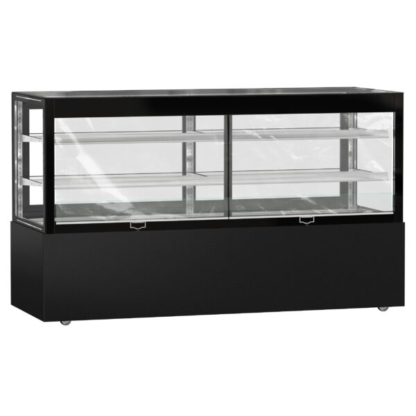 Predajná vitrína - MADRID Samoobsluha - 2000mm - dvojsklo - s 2 policami - čierna matná - Image 11
