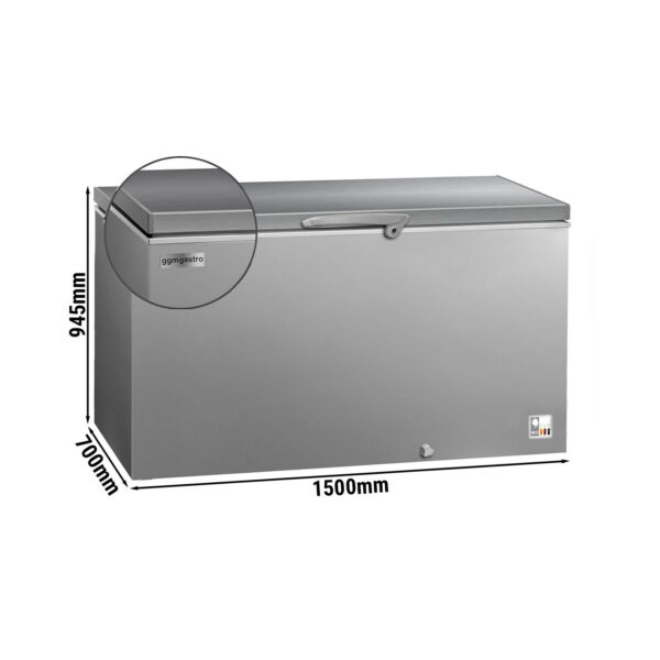 Mraznička - 1500mm - 466 litrov - nerezové veko