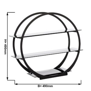 Etažér / bufetový stojan - Ø 490mm - Čierny
