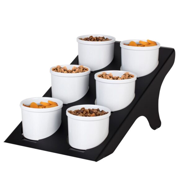Etažér / bufetový stojan - čierny - vrátane 6 melamínových misiek - okrúhle - Image 3