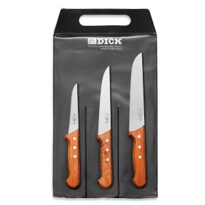 F. Dick Sada 3 nožov s drevenou rukoväťou 18 cm, 13 cm a 21 cm