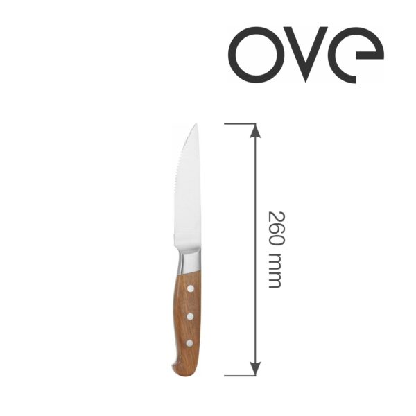 Steakový nôž 260 mm, sada 6 ks v darčekovom balení, RUŽOVÉ DREVO, 1 ks
