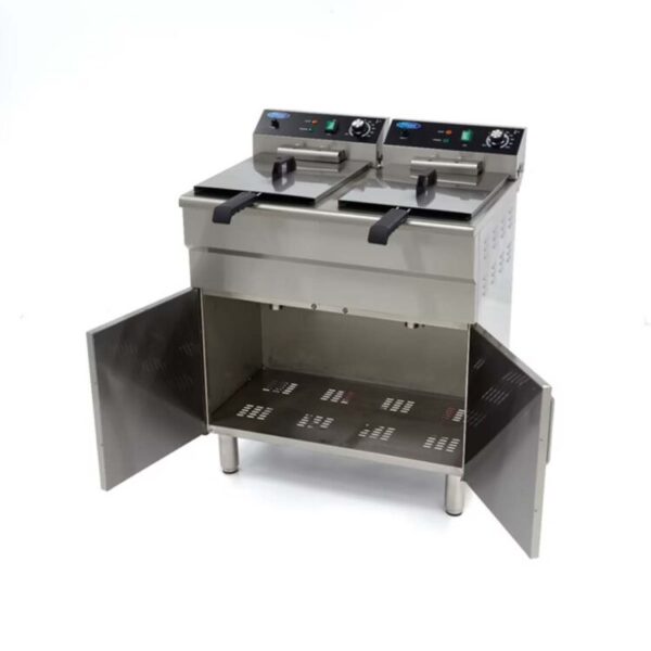 Elektrická fritéza 2×16 L – 230 V + spodná skrinka | Maxima 09365158 - Image 2