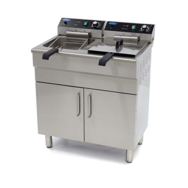 Elektrická fritéza 2×16 L – 230 V + spodná skrinka | Maxima 09365158
