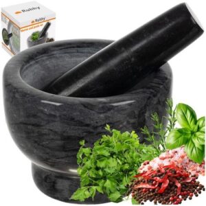 Ruhhy 24576 Mažiar a tĺčik z leštenej žuly 12,5 cm, sivá