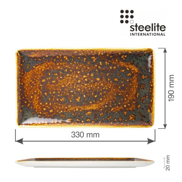 Obdĺžnikový tanier Vesuvius Amber 330 mm x 190 mm, 1 ks