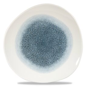 Organický tvarovaný tanier Raku Topaz Blue 286 mm, 1 ks