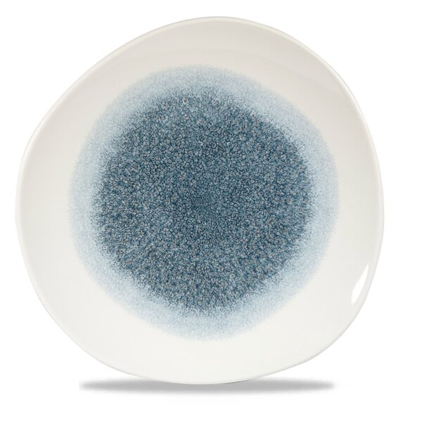 Organický tvarovaný tanier Raku Topaz Blue 286 mm, 1 ks
