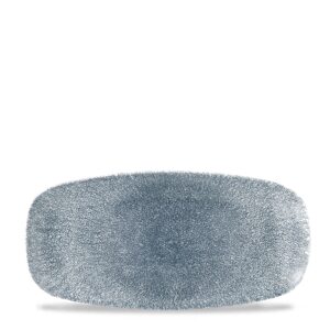 Taniera podlhovastý Raku Topaz Blue 298x153mm, 1 ks