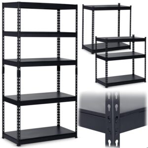 Kovový úložný regál 183 x 90 x 45 cm Humberg HR-700 čierny