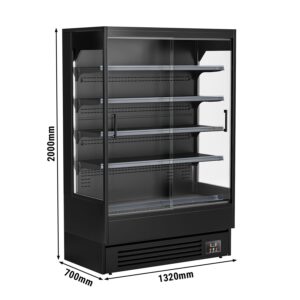 Prístenný chladiaci regál s posuvnými dverami - 1320 mm - 595L - s LED osvetlením a 4 policami