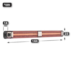 ROBERTO | Stropný ohrievač | Nerezová oceľ | 3000 W | 3 nastavenia teploty