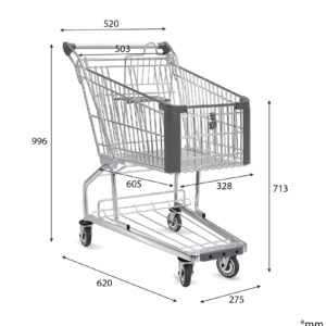 ZEUS | Nákupný košík | 80 litrov | Antracit | + Detská sedačka | + Úložný priestor