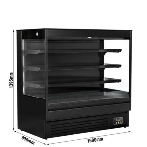 Prístenný chladiaci regál - 1500 mm - 493L - s LED osvetlením a 3 policami