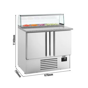 Saladety Premium PLUS - 978 mm - 2 dvierka - so sklenenou vložkou pre 5x GN 1/6