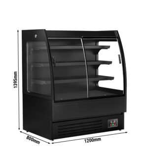 Nástenný chladiaci regál s izolovanými posuvnými dverami - 1200 mm - 380 L - s 3 policami