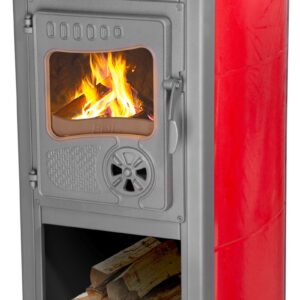 Kachle Bella Thalia, červené, 5,4 kW, 102 cm, liatina/šamot