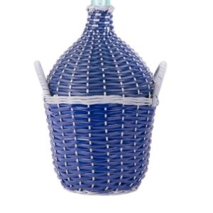 Demižón Strend Pro Cada Wilo, 15 lit. sklenený, na víno a pálenku, opletený, MIX farieb