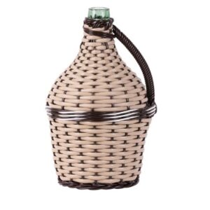 Demižón Strend Pro Cada Wilo, 5 lit. sklenený, na víno a pálenku, opletený, MIX farieb