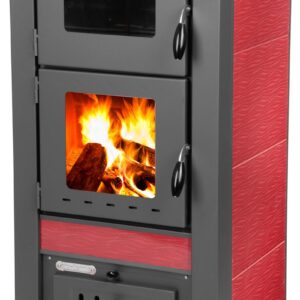 Kachle Pro TAURUS Ceramic, červené, 12 kW, 120 mm, s rúrou na pečenie