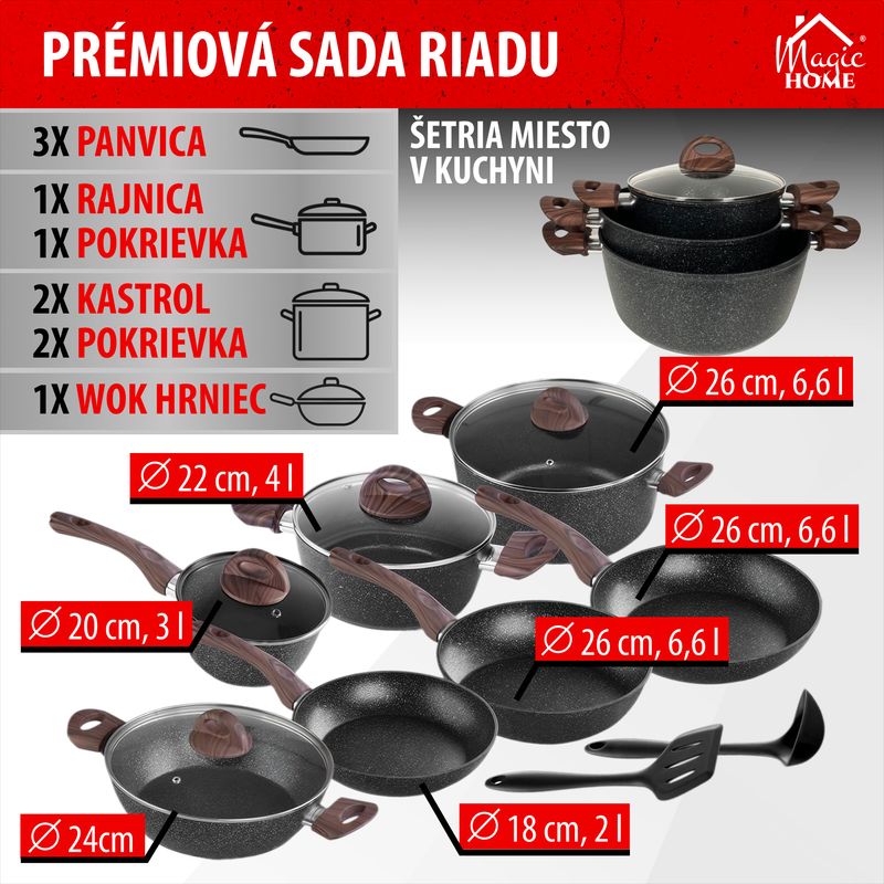 Sada riadu MagicHome Black Marble Line, 13 dielna – Obrázok 3