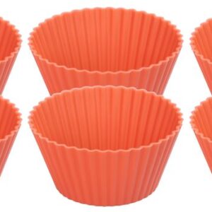 Forma MagicHome, na pečenie, na cupcake, silikón, červená, set 6 ks, 6,5x6,5x3 cm