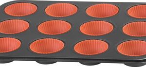 Forma MagicHome, na pečenie, na 12 muffinov, plech, so silikónovými formami, 35x26,5x3 cm