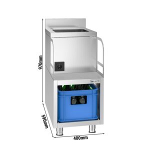 Miešacia stanica - nehrdzavejúca oceľ - 400x590 mm - s priestorom pre barový mixér a drez