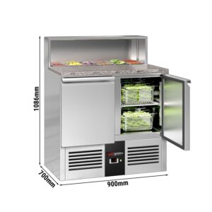 Saladety PREMIUM - 903 mm - 2 dvierka - s nerezovou doskou pre 5x GN 1/6