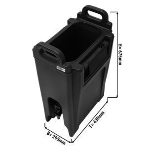 Termonádoba na nápoje s kohútikom - 20 litrov / čierna