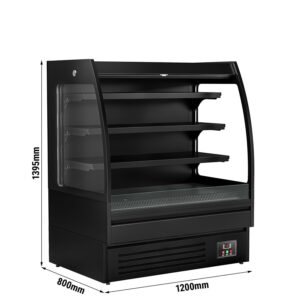 Prístenný chladiaci regál - 1200 mm - 380L - s LED osvetlením a 3 policami