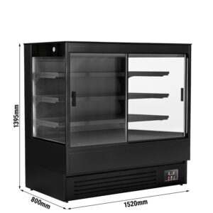 Prístenný chladiaci regál s posuvnými dverami - 1500 mm - 493L - s LED osvetlením a 3 policami