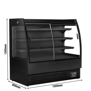 Prístenný chladiaci regál s posuvnými dverami - 1500 mm - 480L - s LED osvetlením a 3 policami