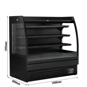 Prístenný chladiaci regál - 1500 mm - 480L - s LED osvetlením a 3 policami