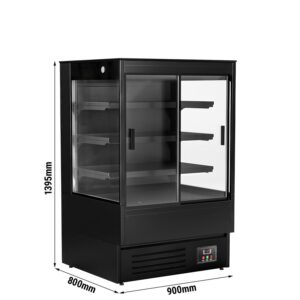 Prístenný chladiaci regál s posuvnými dverami - 900 mm - 287L - s LED osvetlením a 3 policami