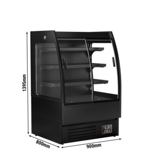 Prístenný chladiaci regál s posuvnými dverami - 900 mm - 216L - s LED osvetlením a 3 policami