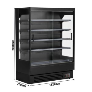 Prístenný chladiaci regál s posuvnými dverami - 1585 mm - 693L - s LED osvetlením a 4 policami