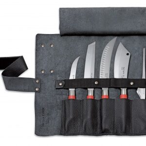 Čierne kožené rolovacie puzdro s príslušenstvom série Red Spirit