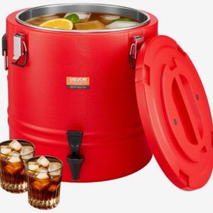 Dávkovač nápojov 30 l Termo-dávkovač nápojov na teplé a studené nápoje s kohútikom, chladiaca kanvica bezpečná pre potraviny s vnútrom z nehrdzavejúcej ocele 304, pre čajové a kávové reštaurácie