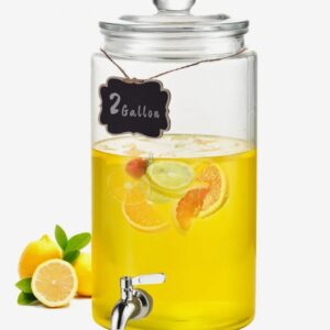 Dávkovač nápojov na párty, sklenený dávkovač džúsu s nerezovým kohútikom, dávkovač ľadového čaju, limonády a džúsu na vodu, pre reštaurácie, hotely, párty