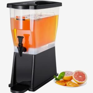 Dávkovač nápojov, 11 l dávkovač vody, dávkovač nápojov na párty, plastový dávkovač džúsu s vekom s kohútikom, dávkovač ľadového čaju, limonády a džúsu, pre reštaurácie, hotely, párty atď.