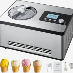 Výrobník zmrzliny 2 l, 180 W, výrobník mrazeného jogurtu, výrobník zmrzliny s 3 režimami, výrobník jogurtu, domáci, prenosný, výrobník zmrzliny, sorbet, gelato, tichý, strieborný, elektrický