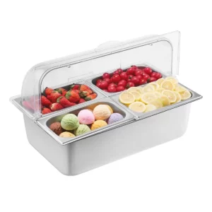 Dávkovač korenia na servírovanie 4 x 1/4 nádoby s vekom