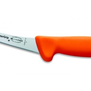 Špeciálny vykosťovací nôž so zahnutou čepeľou, neohybný v dĺžke 13 cm, oranžový