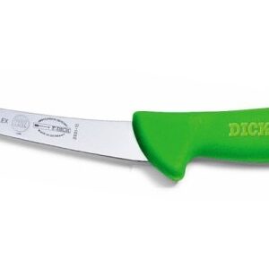 Vykosťovací nôž so zahnutou čepeľou, ohybný, zelený v dĺžke 13 cm