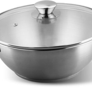 Hrniec Wok MagicHome Chloe, 26 cm, 5 lit., so sklenenou pokrievkou, nerez