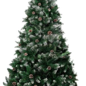 Stromček MagicHome Vianoce Albero, jedľa, zasnežené konce, so šiškami, 200 cm