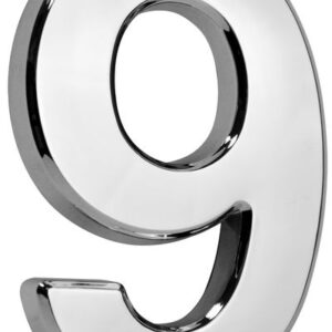 Číslo MagicHome "9" domové, s lepiacou páskou, strieborné, popisné, 70x100 mm, ABS
