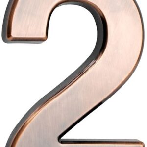 Číslo MagicHome "2" domové, s lepiacou páskou, bronzové, popisné, 70x100 mm, ABS